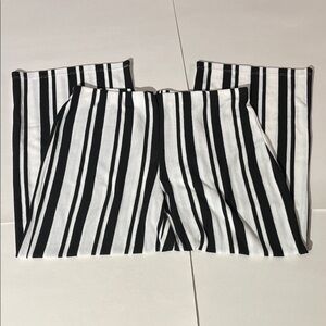 Urban Outfitters Silence + Noise Black White Striped Wide Leg Pull On Pants Lrge